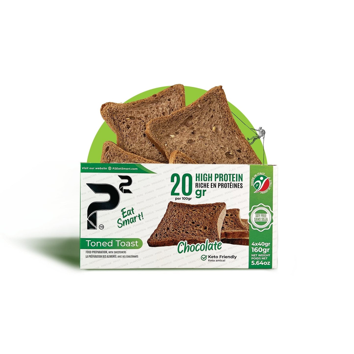 Toned Toast Chocolate. 20g protein and 7g net carbs per 100g. Soy free, No flour, Lactose free, Vegan, Diabetic friendly , Low glycemic index.