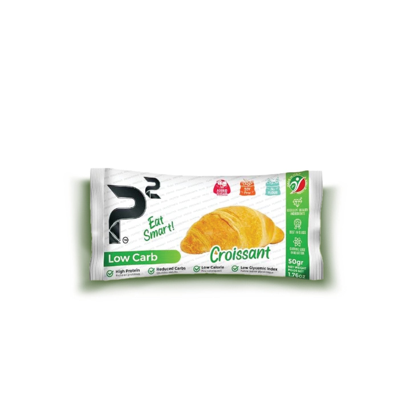 High Protein Balanced Macros Croissant. 26g protein and 2g net carbs per 100g. No added sugar, Soy free, No flour.